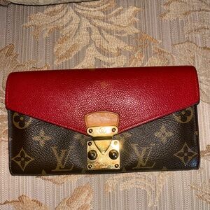 Louis Vuitton Red and Brown Monogram Wallet